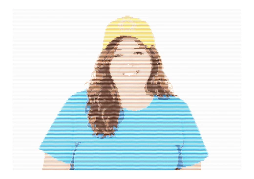 Foto transformada em line art pronta a plotar com o GD Studio — documento A4 horizontal 23