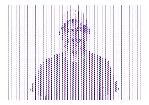 Foto transformada em line art pronta a plotar com o GD Studio — documento A4 horizontal 24