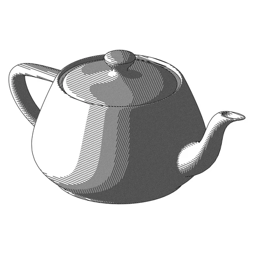 Made with GD Studio — 3D model with hatch shading
