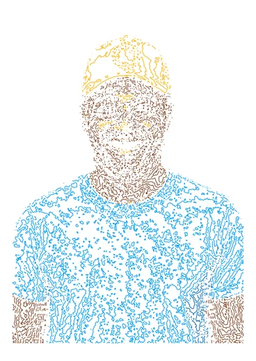 Foto transformada em line art pronta a plotar com o GD Studio — documento A4 vertical 23