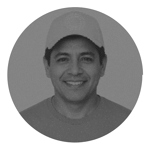 Foto transformada em line art pronta a plotar com o GD Studio — documento quadrado pequeno 22
