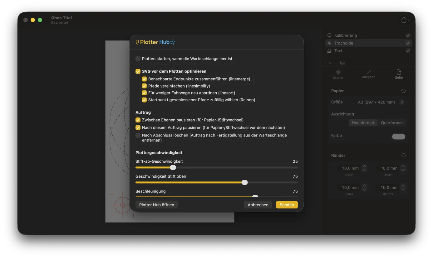 Export aus GD Studio und der resultierende Plot