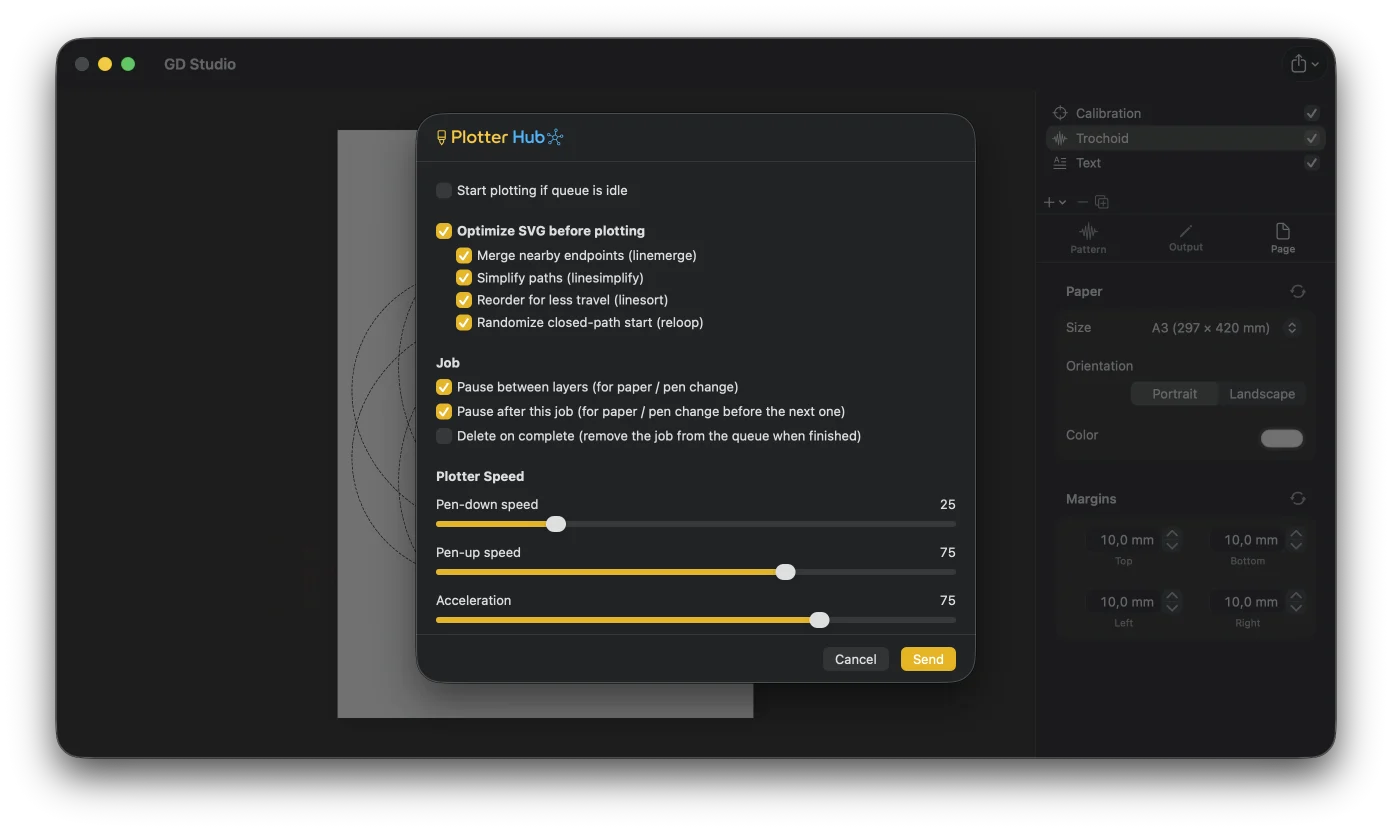 Exporting from GD Studio and the resulting plot