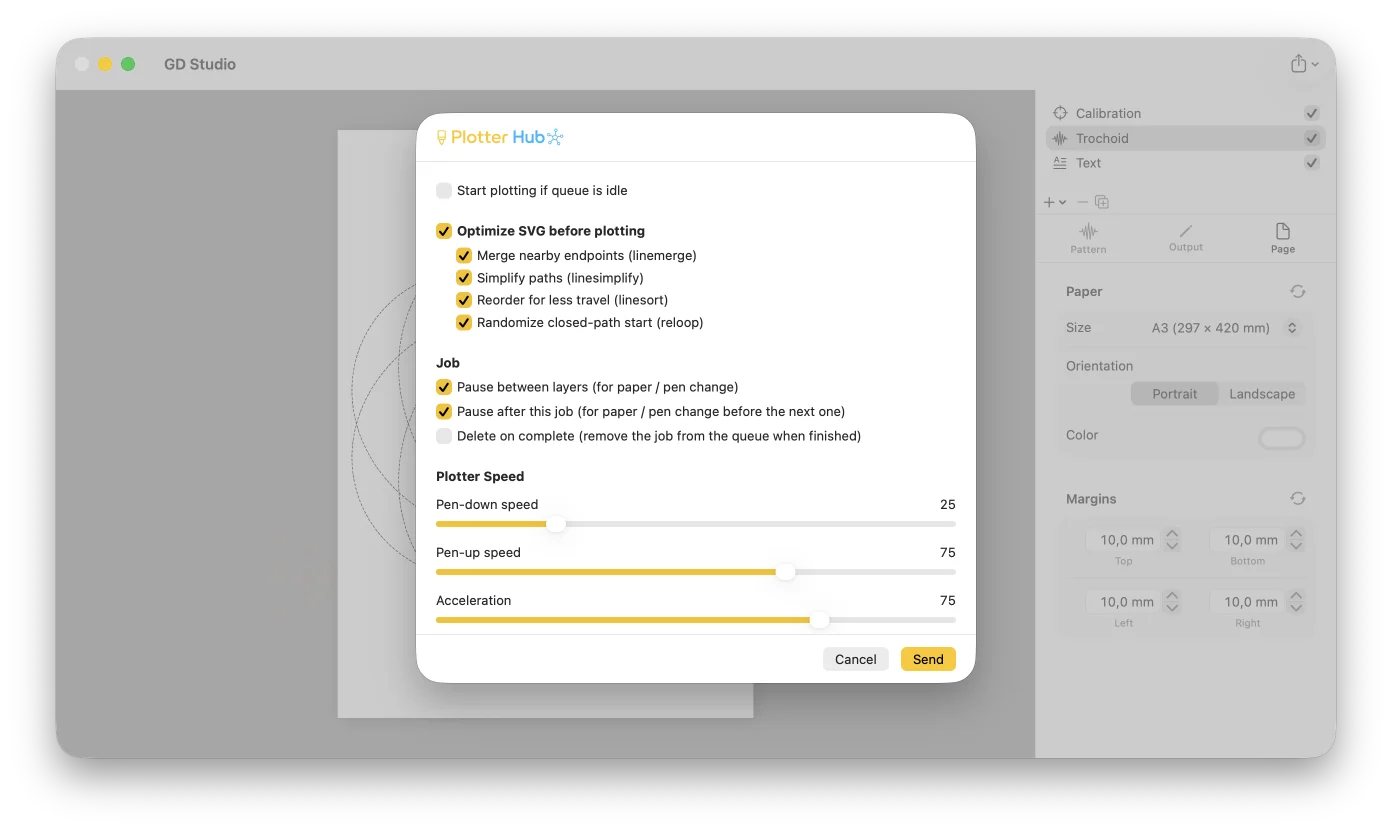 Exporting from GD Studio and the resulting plot