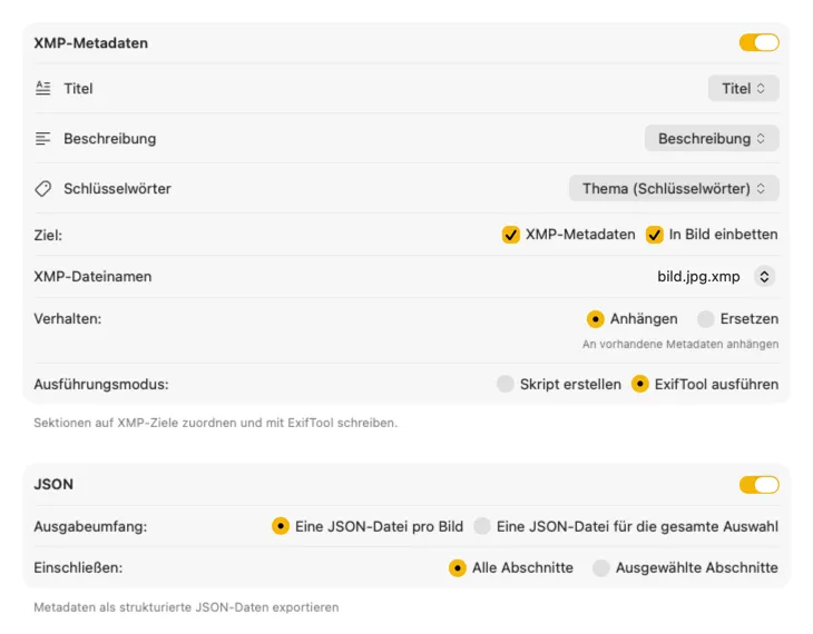 Beispiel für VisionTagger-Publish-Konfiguration