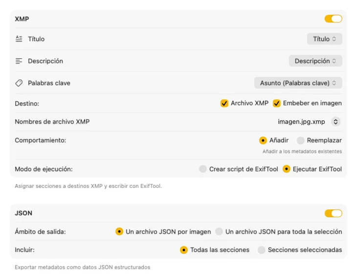 Ejemplo de configuración de publicación de VisionTagger