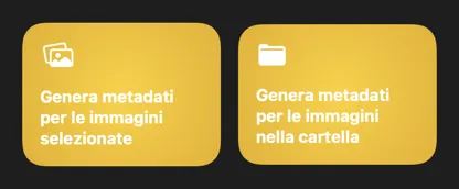 Integrazione di VisionTagger con Comandi Rapidi che mostra le azioni di automazione