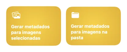 Integração do VisionTagger com Atalhos a mostrar ações de automatização