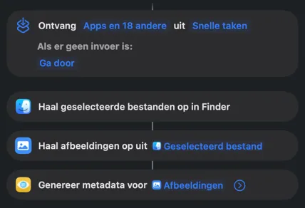 VisionTagger Opdrachten-integratie met automatiseringsacties