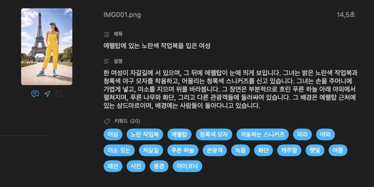 로컬 AI로 이미지에 대한 메타데이터를 생성한 VisionTagger
