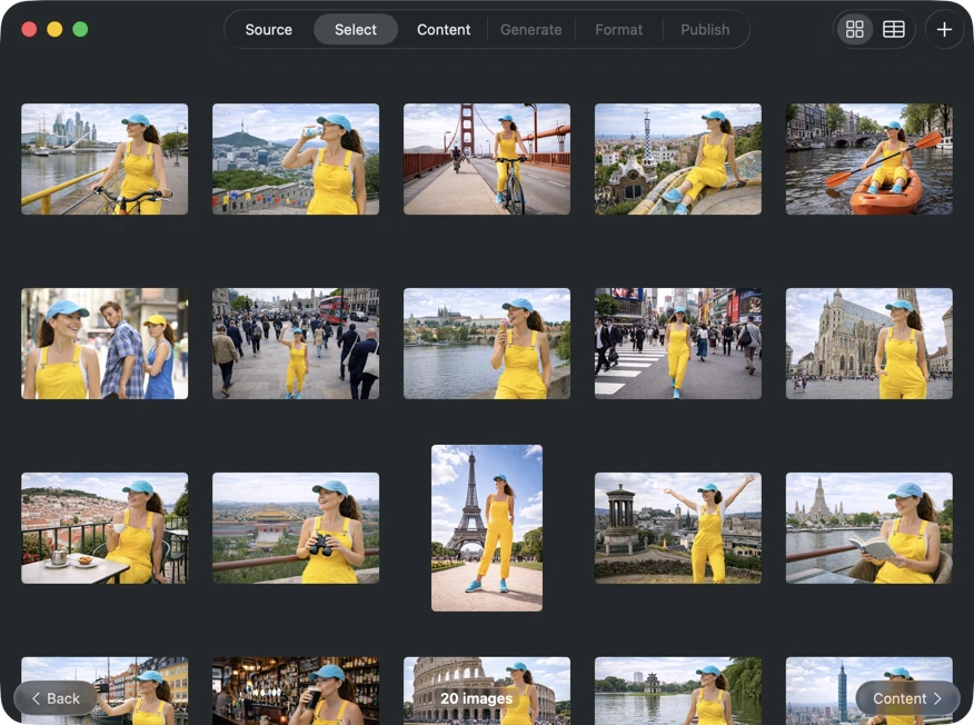 Select images to process
