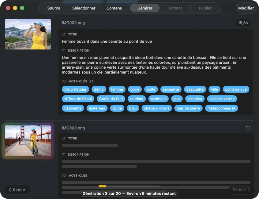 Générer des métadonnées