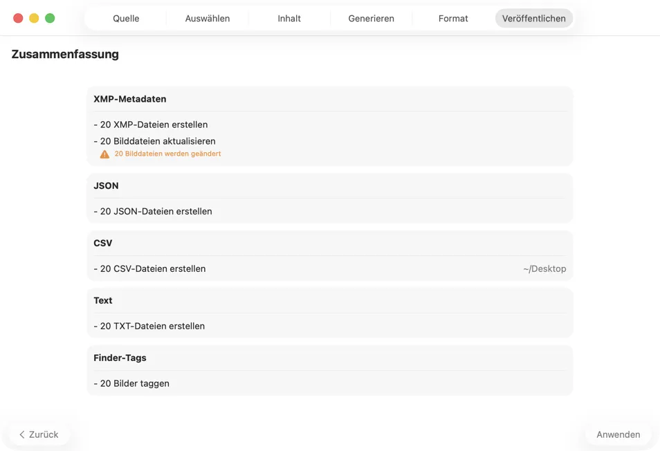 Metadaten veröffentlichen